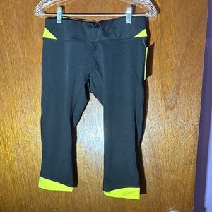 W Sport Black and Yellow Capris